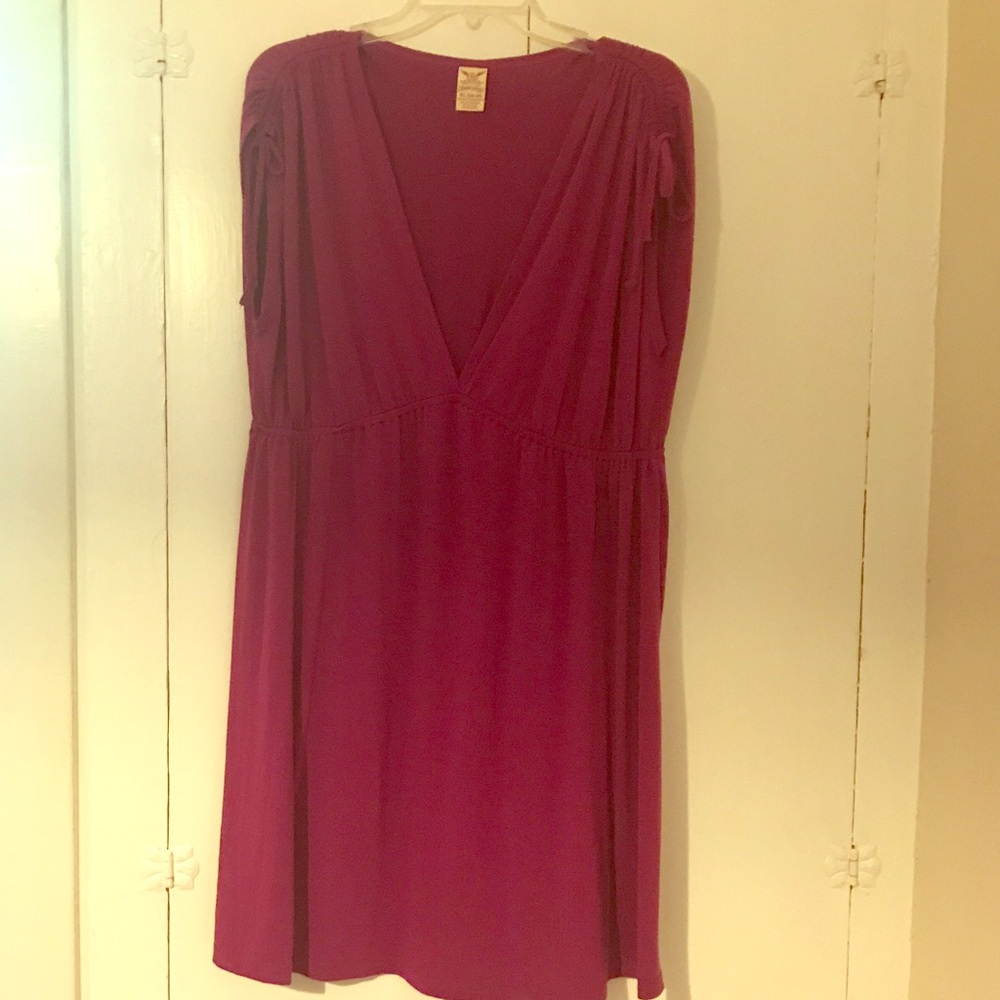 Faded Glory Swim Coverup Raspberry XL 16-18 elastic waist drawstring shoulders